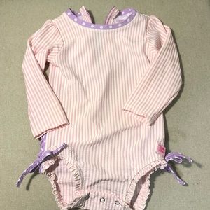 Pink/purple seersucker rashguard - 18-24 mos. girl